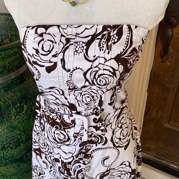 strapless zipper back fake belt size sm dress - Picture 2 of 8